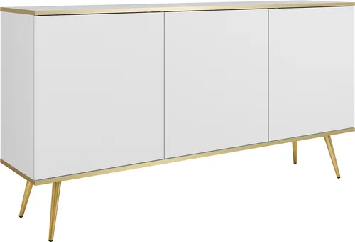 Kommode: Weiß, goldene Beine, 160 x 85 x 39 cm
