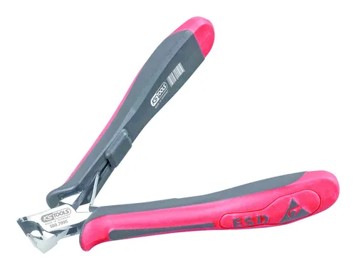 KS Tools ESD Mini-Hartmetall-Schrägschneider 120mm - Elektriker Zange mit induktiv gehärteten Präzisionsschneiden für präzise Schneidarbeiten, ideal für enge Räume und feine Drähte.