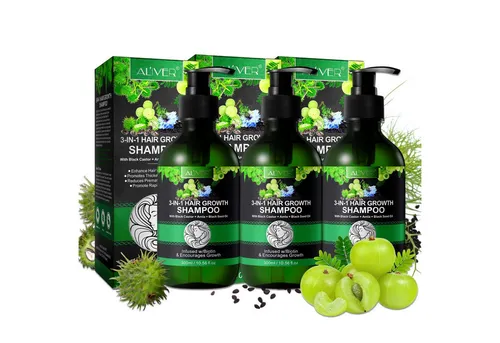 ALIVER Haarshampoo für Kopfhautpflege und Haarwachstum mit Rizinusöl, Amlaöl & Schwarzkümmelöl - Veganes 3-in-1 Shampoo zur sanften Reinigung und Stärkung der Haare, angereichert mit Biotin für gesundes, glänzendes Haar. Ideal gegen Schuppen und Haarausfall.