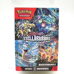Pokémon 6 Booster Bundle Karmesin & Purpur KP07 - TCG OVP Displays, entdecke neue Karten aus der Edition Stellarkrone in einem versiegelten Boosterbundle – ideal für Sammler und Spieler!