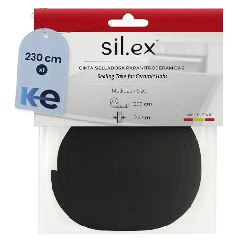 Anakel Home Universal-Klebedichtung für Glaskeramikplatte mit 4 mm Dicke I Schaumgummi I starker Kleber I Zubehör & Ersatzteile für Kochfelder