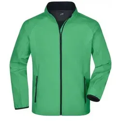 Herren Raglan Softshelljacke JN1130, grün/navy-blau, Größe XL - Funktionsjacke aus weichem 2-Lagen Softshellmaterial, wasserabweisend und winddicht, ideal für Freizeit und Promotion. Mit weichem Microfleece-Innenfutter und praktischen Taschen.