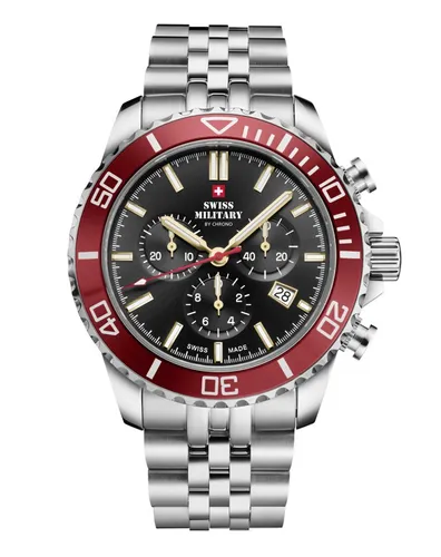 Swiss Military by Chrono Chronograph Uhren aus der Schweiz Swiss Military SM34103 Saphirglas 100 Meter Chronograph, links drehende Lünette