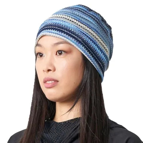 CHARM Herren Damen Häkel Beanie Hut Mütze Sommer Mode Unisex Helles Blau