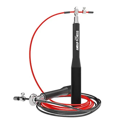 Springseil PROFI mit 3D-Kugellager | Speedrope für Double-Unders mit Drahtseil | Optimal für Fitness, z.B. CrossFit, Boxtraining, WODs, MMA