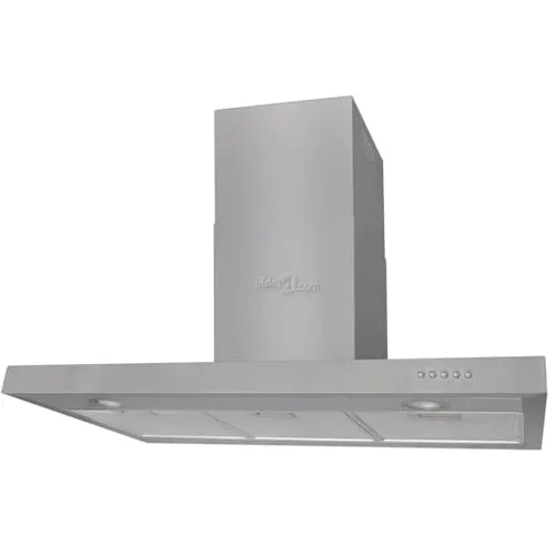 vidaXL Flachschirmhaube Edelstahl 900 mm - Dunstabzugshaube mit leistungsstarkem 720 m3/h Gebläse, 3 auswaschbaren Aluminium-Fettfiltern und 2 LED-Leuchten für eine optimale Kochumgebung. Höhenverstellbar von 400 mm bis 700 mm.