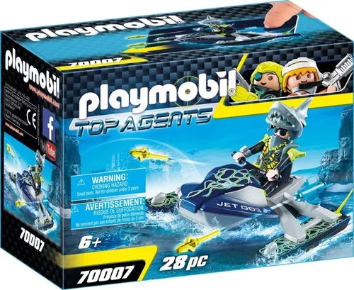 PLAYMOBIL 70007 Top Agents Team Shark Rocket Rafter - Jetski