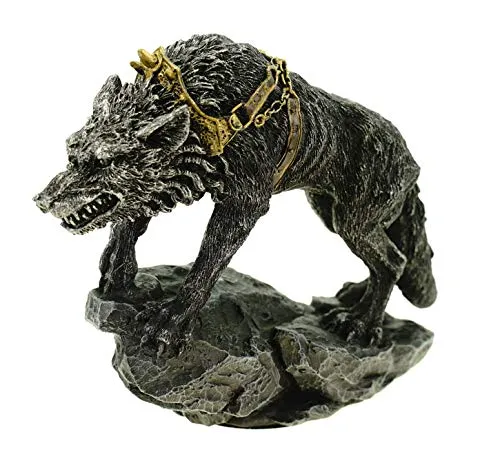 Joh. Vogler GmbH Fenriswolf Figur 13 cm - Stilvolle Statue des Fenriswolfes aus der nordischen Mythologie, detailreich aus hochwertigem Polyresin gefertigt – perfektes Deko-Element für Mythologie-Liebhaber.
