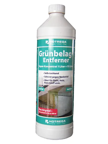 Hotrega Grünbelag-Entferner, 1l Konzentrat 1:10 Algen-, Moos- und Steinreiniger