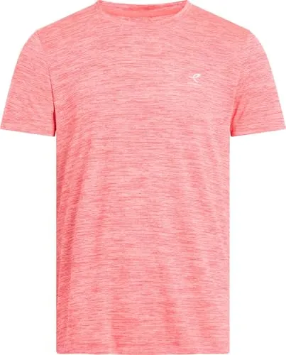 Energetics Herren Telly II SS T-Shirt, Melange/Red Light/Re, XXL