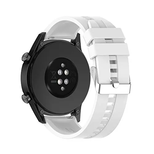 Cadorabo Silikon Armband 20mm kompatibel mit Samsung Galaxy Watch 42mm / S2 Classic/Sport in WEIß - Ersatzarmband für Huawei Watch 2 für Nokia Steel für LG Watch Sport für Pepple 2 UVM