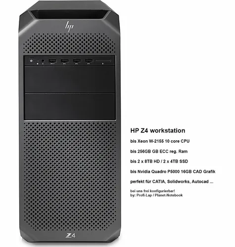 Produktbild HP Z4 Tower Xeon W-2245 mit 64GB RAM