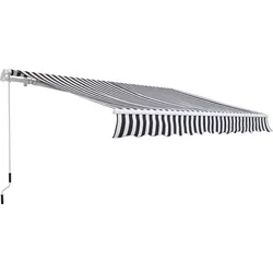 Outsunny Gelenkarmmarkise mit Handkurbel - Grau - Markise für Garten und Balkon, 250 cm breit, bietet effektiven Sonnenschutz und einfache Bedienung durch Handkurbel.