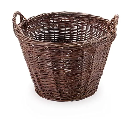 Bauernkorb Aus Dunkler Weide Zum Ernten Von Obst, Gemüse, Kartoffeln, Blumentopf, Rauchballon, 30 Cm, Ohne Einsatz