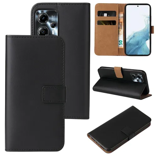 Handytasche für Motorola Moto G13 Book Etui Klapp Flip Cover Wallet Case Schwarz