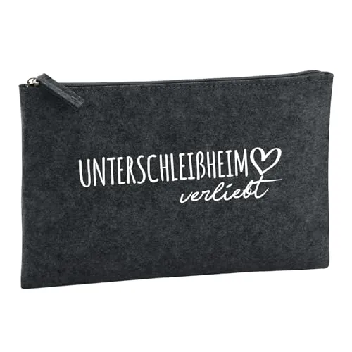 Huuraa Kulturbeutel Unterschleißheim verliebt Geschenk 1 Liter Filz Charcoal Kosmetiktasche Unterschleißheim Geschenkidee