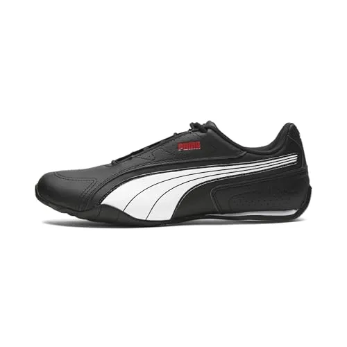 PUMA Sportschuhe, Schwarz-Weiß, Leder, Klassischer Sneaker mit perforiertem Design
