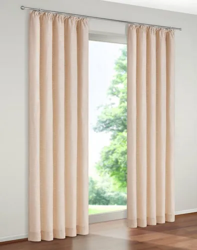 Wirth Vorhang Holmsund 288g/qm - blickdicht und vielseitig - Fertiggardinen - Der blickdichte Vorhang »Holmsund 288g/qm« von Wirth bietet hervorragende Kälte- und Geräuschdämmung, ideal als Raumteiler und zur Heizkostenersparnis. Pflegeleicht und in vielen Farben erhältlich.