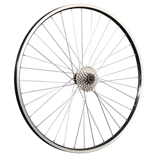 Laufrad 28 Zoll Hinterrad Hohlkammerfelge geöst 7 fach Shimano Zahnkranz schwarz