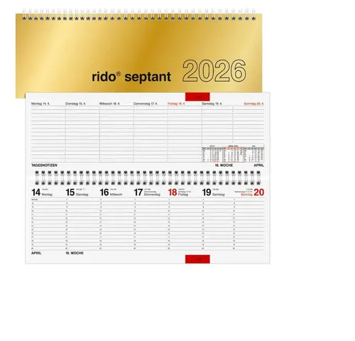 rido ide Tischkalender rido idé Schreibtischkalender 2026 septant (Wochenplaner)