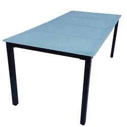Aluminium Glas Gartentisch 189x90 cm - Wetterfest und stilvoll - Robuster Gartentisch mit Maßen H. 73 x B. 189 x T. 90 cm, anthrazitfarbenem Aluminium und Sicherheitsglasplatte. Ideal für den Außenbereich und langlebig im Design.