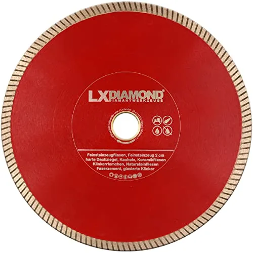 LXDIAMOND Diamant-Trennscheibe 350mm x 30,0mm ideal für den Dauereinsatz in 2-3cm Feinsteinzeug Terrassenplatten Feinsteinzeugfliesen Natursteinfliesen usw. Diamantscheibe 350 mm
