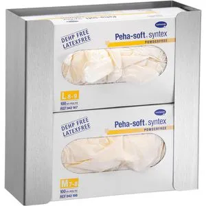 Bartscher Handschuhspender K20 - Wandmontierter Handschuhspender aus Edelstahl, ideal für hygienische Anwendungen in Gastronomie und Gewerbe, Maße: B 250 x T 130 x H 78 mm.