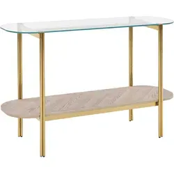 Konsolentisch LOVELL Sicherheitsglas Gold in gold von Beliani