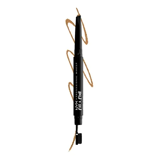 NYX Professional Makeup Augenbrauenstift mit Wachs-Formel, präziser Spitze und Verblender-Bürste, Fill & Fluff Eyebrow Pomade Pencil, Blonde (Blond)