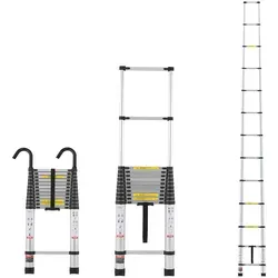 VEVOR Teleskopleiter 5m - Ausziehbare Stehleiter für 170kg - Leitern: Teleskopleiter mit einer maximalen Tragfähigkeit von 170 kg, ideal für sicheres Arbeiten in Höhen bis 5m.
