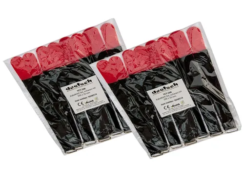 St. Kabelklett Klettband Kabel-Klettband Kabelbinder, 200x20mm, schwarz-rot 20
