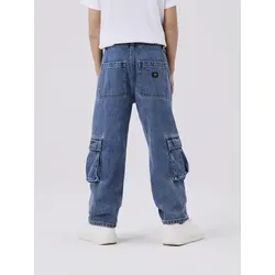 NAME IT NKMRYAN ST CARGO JEANS 5910-ZD NOOS - Kinderhosen aus 100% Baumwolle, gerade Beinform und normaler Leibhöhe, ideal für lässige Outfits und hohen Tragekomfort.