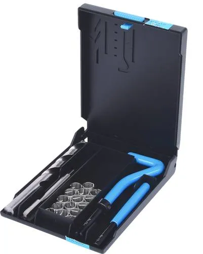 KS Tools Gewinde-Reparatur-Satz M10x1,0, 19-tlg - KFZ-Werkzeuge zur zuverlässigen Reparatur beschädigter Gewinde, ideal für Glühkerzen, mit extrem dünnwandigen Einsätzen aus Nirostahl für festen, gasdichten Sitz.
