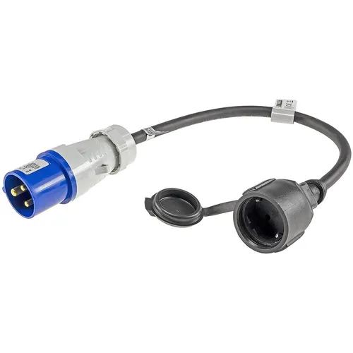 CEE Kabel Adapter Stecker auf Schutzkontakt-Kupplung 35cm - IP44 spritzwassergeschützt, ideal für Camping und den Einsatz im Freien
