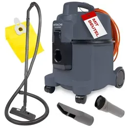 Hitachi Staubsauger CV-400 PRO + Beutel + HEPA Filter 4,5L, grau - 880W leise 74 dB, 13m Radius -inkl. Zubehör - Gewerbesauger - beutellos nutzbar - Grau