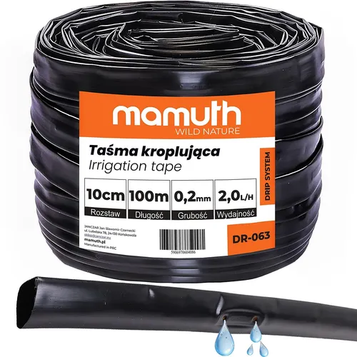 Tropfschlauch Tropfband 100m 10cm 2l/h Tropfrohr Bewässerungschlauch Mamuth