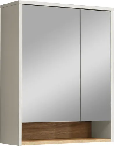 BASIC by Balculina Spiegelschrank Linea 60cm - Moderner Spiegelschrank mit flexibler Türöffnung und zusätzlichem Stauraum. Ideal für Bad und Gäste-WC, stabil aus Holzwerkstoff gefertigt und vielseitig kombinierbar.