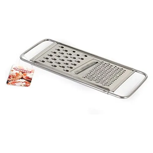 Mi Küche 47497 Reibe, Edelstahl, 3 in 1, 10,3 x 27 cm, Metall, Silber