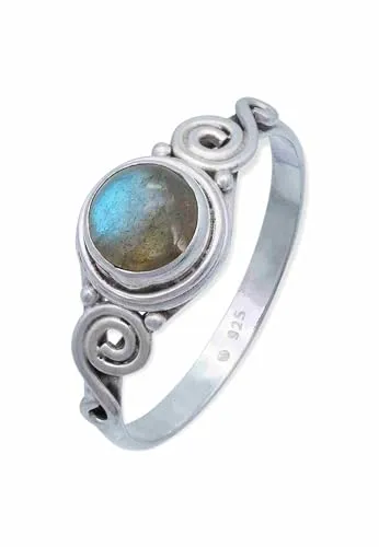 Ring Silber Damen Labradorit Edelstein blau ausgefallen verspielt