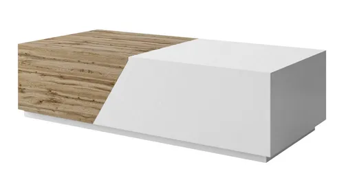 Mirjan24 Ausziehbarer Couchtisch Nesezi, Stylischer Kaffeetisch - Konsolentisch fürs Wohnzimmer, ausziehbar mit praktischen Staufächern für mehr Ordnung und modernes Design in Wotan/Weiß.