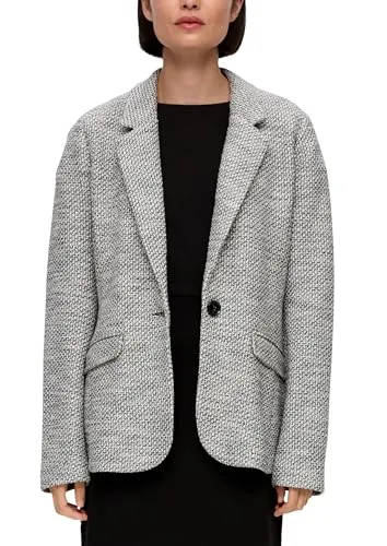 s.Oliver Damen Blazer 10.2.20.15.152.2135498, schwarz, Größe 40 - Eleganter Blazer für Damen mit Reverskragen und Pattentaschen, ideal für stilvolle Anlässe und Büro-Outfits.