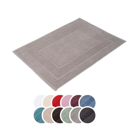 liebling Badvorleger 100% Bio Baumwolle, Serie Organic, 900 gr. / m², 50 x 70 cm, 60 Grad, GOTS-Zertifiziert, schnelltrocknend, Farbe: Silber