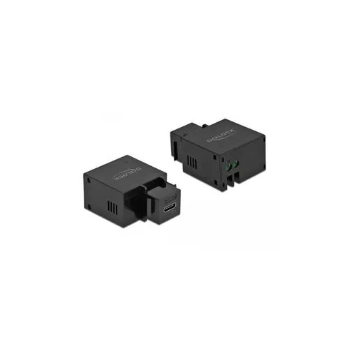Delock Keystone Modul mit USB Type-CTM Ladebuchse 2,1 A schwarz - USB C Adapter, ideal für effizientes Laden und Datenübertragung