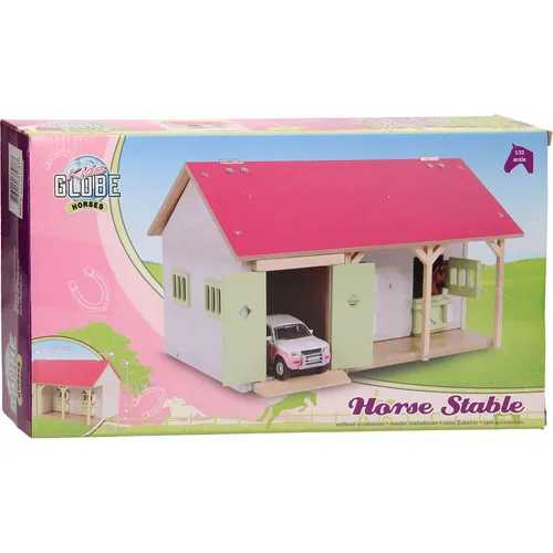 Kids Globe Farming Horse Stable Pink mit 2 Boxen