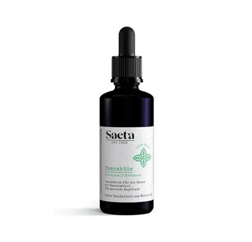 Saeta Haaraktiv mit Pipette 50 ml - Haarpflege-Serum zur Stärkung und Aktivierung des Haarwachstums, macht das Haar dicker und verleiht natürlichen Glanz – 100% natürliche Formel mit 32 Kräutern.