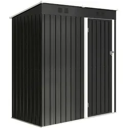 Outsunny Metall Gerätehaus 1,37 m² – abschließbarer Geräteschuppen mit Pultdach - Praktisches Gartenhaus mit 1,37 m² für optimale Ordnung im Freien. Wetterfester Stahlrahmen, hervorragende Belüftung und sichere abschließbare Tür bieten Schutz für Ihre Gartengeräte.