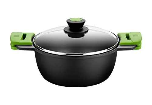 BRA Prior Hoher Kochtopf mit Glasdeckel, 20 cm - Koch- & Suppentöpfe mit abnehmbaren Silikongriffen für sicheren Halt und vielseitige Nutzung auf allen Herdarten.