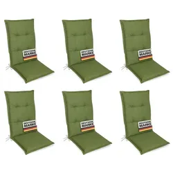 Gardissimo 6x PREMIUM Hochlehner Gartenstuhl Auflagen in grün von Gardissimo