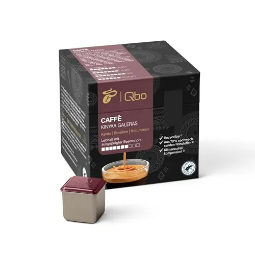 Tchibo Qbo Caffè Kinyaa Galeras Premium Kaffeekapseln, 27 Stück (Caffè, Intensität 7/10, lebhaft und beerig), nachhaltig, aus 70% nachwachsenden Rohstoffen & klimaneutral kompensiert