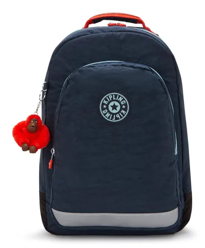 Kipling CLASS ROOM Rucksack in Cosmo Blue C - Mittelgroßer Rucksack mit 2 Hauptfächern und 4 funktionalen Fächern, ideal für Schule oder Freizeit. Ergonomisch gepolstert für optimalen Tragekomfort.